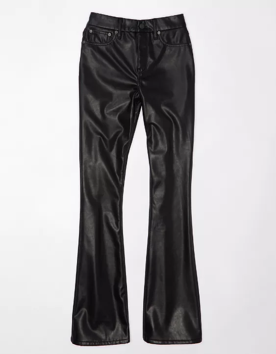 AE Curvy Super High-Waisted Kick Bootcut Vegan Leather Pant 3 AE Curvy Super High-Waisted Kick Bootcut Vegan Leather Pant - Image 3