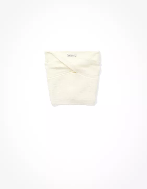 AE Cropped Sweater Knit Twist Tube Top 3 AE Cropped Sweater Knit Twist Tube Top - Image 3