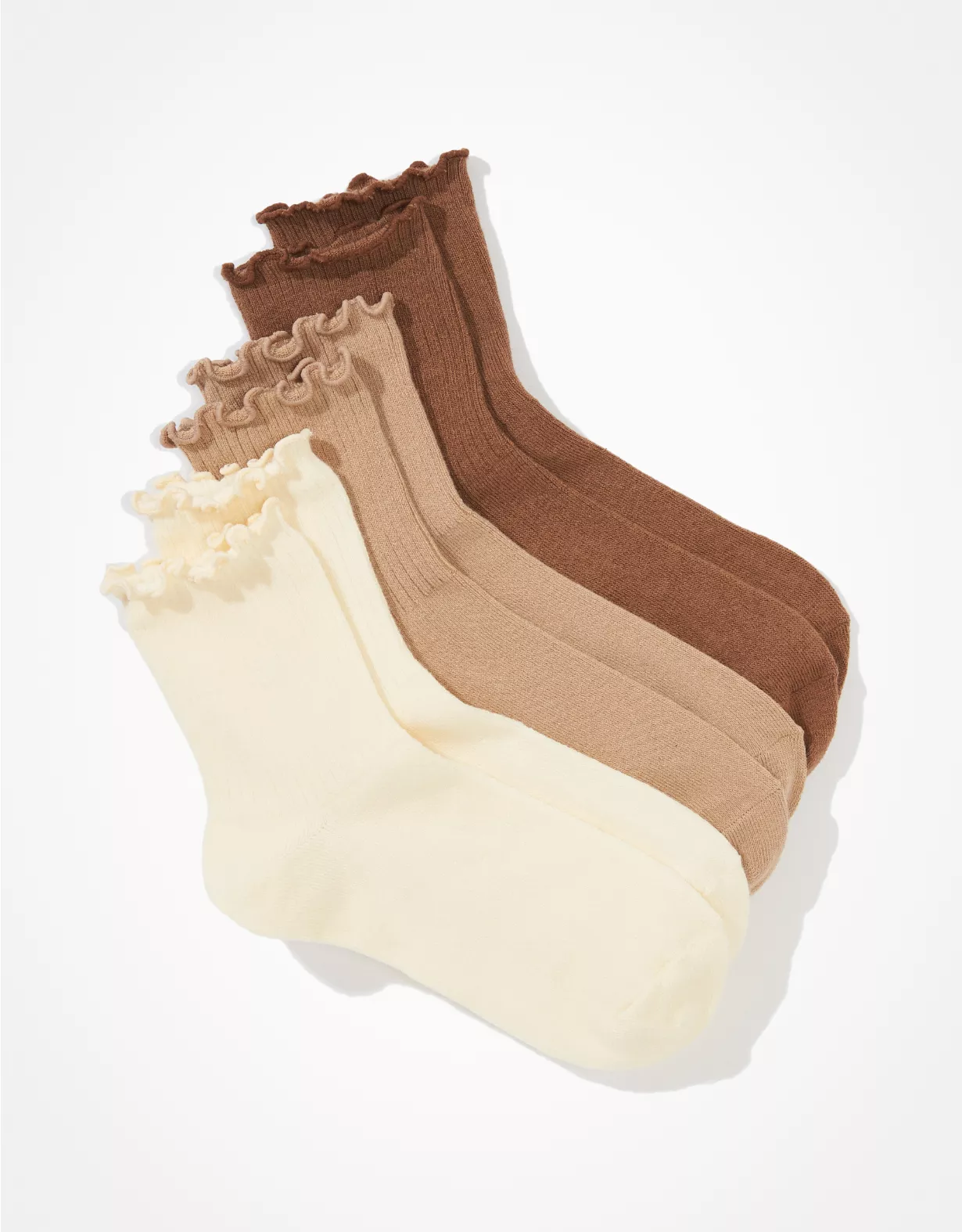 AE Ruffle Trim Boyfriend Sock 3-Pack 2 AE Ruffle Trim Boyfriend Sock 3-Pack - Image 2