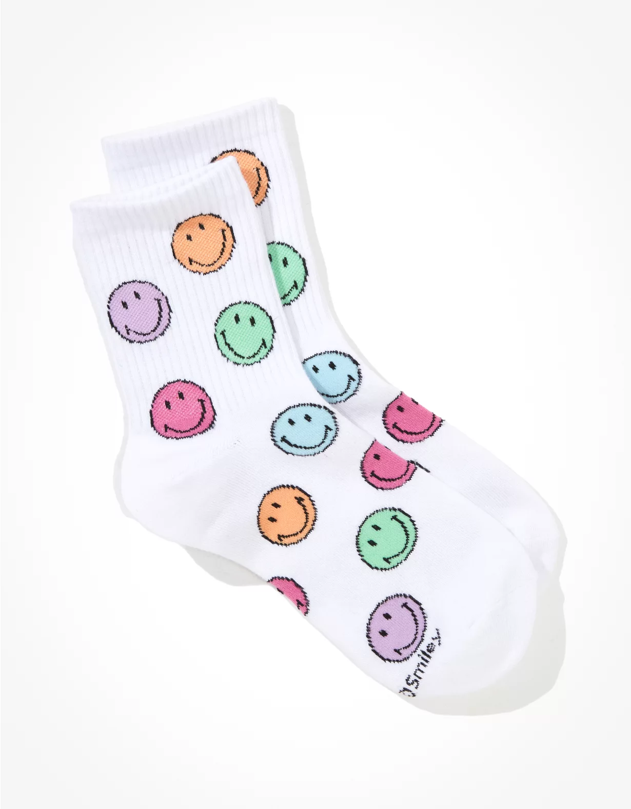 AE Colorful Smiley® '90s Crew Sock 2 AE Colorful Smiley® '90s Crew Sock - Image 2
