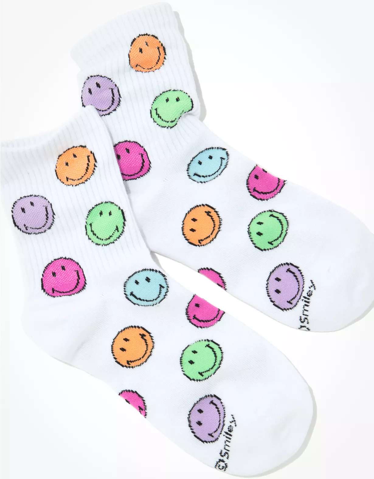 AE Colorful Smiley® '90s Crew Sock 1 AE Colorful Smiley® '90s Crew Sock
