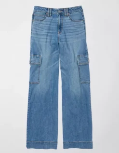 AE Dreamy Drape Stretch Super High-Waisted Cargo Baggy Wide-Leg Jean -TrendAura Store 0437 4914 584 f