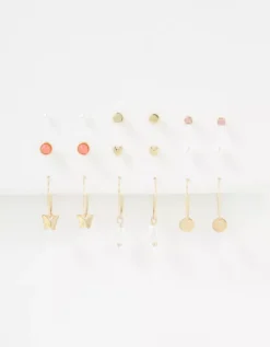 AEO Coral Stud + Hoop Earring 18-Pack -TrendAura Store 0484 6519 900 d1