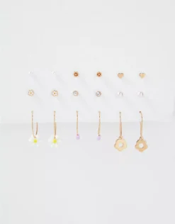 AEO Daisy Stud + Hoop Earring 18-Pack
