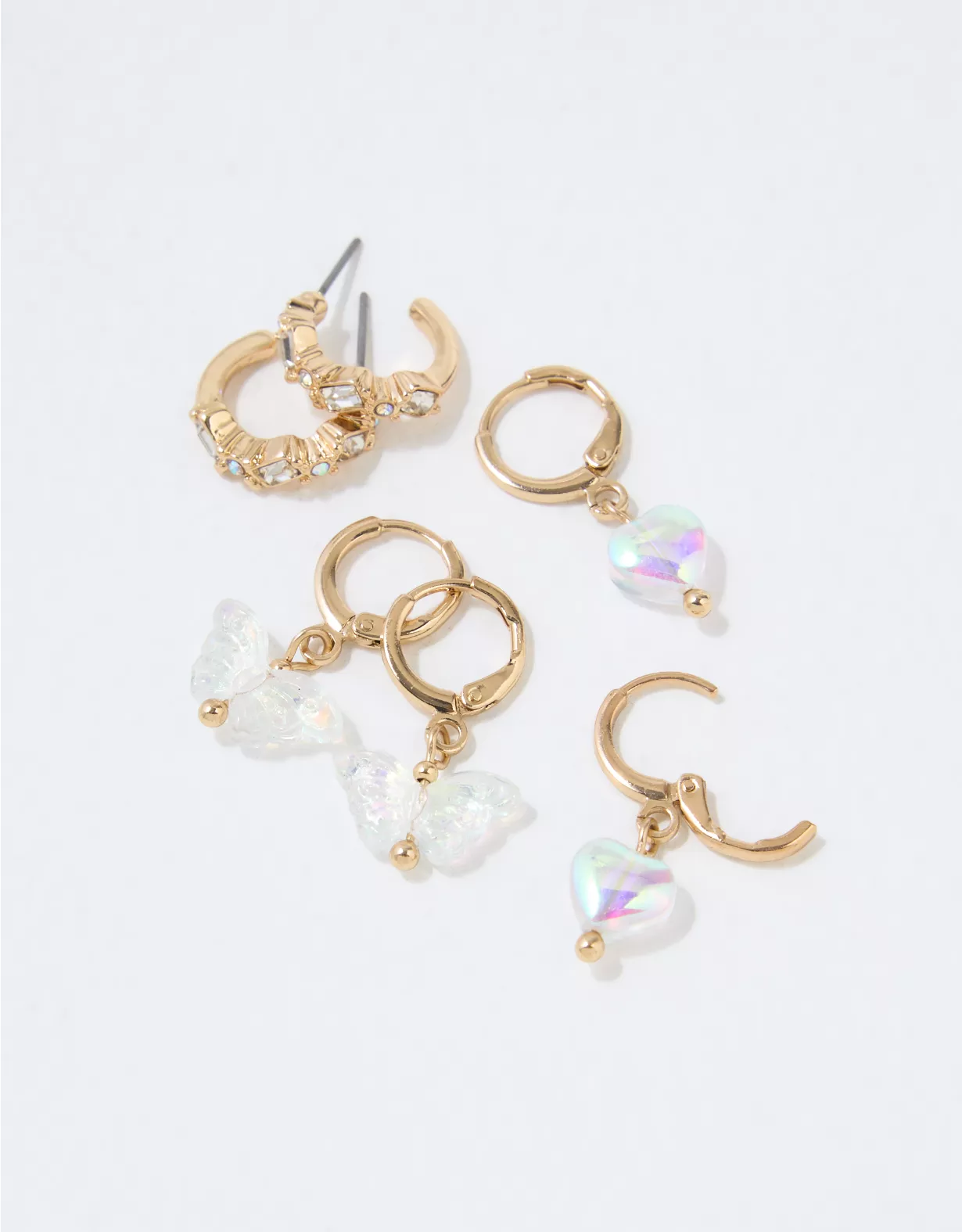 AEO Crystal Butterfly Hoop Earring 3-Pack 2 AEO Crystal Butterfly Hoop Earring 3-Pack - Image 2