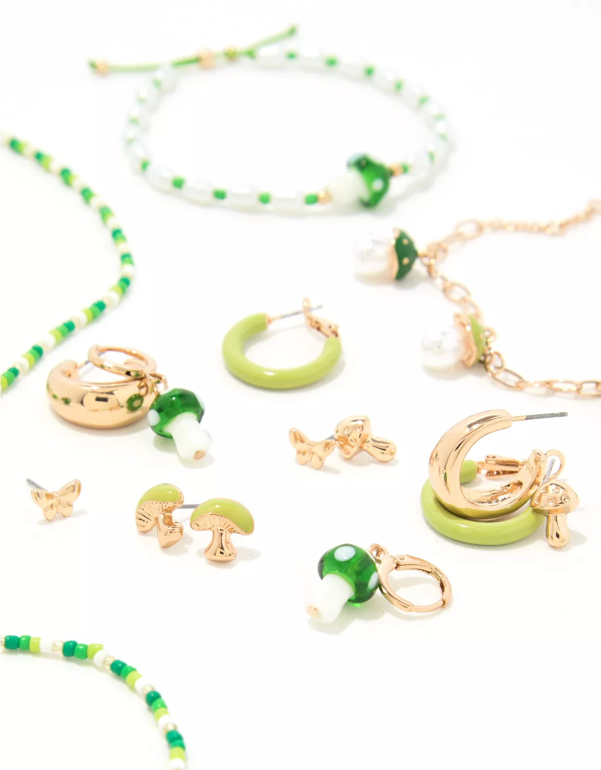 AEO Green Mushroom Earrings 6-Pack 1 AEO Green Mushroom Earrings 6-Pack