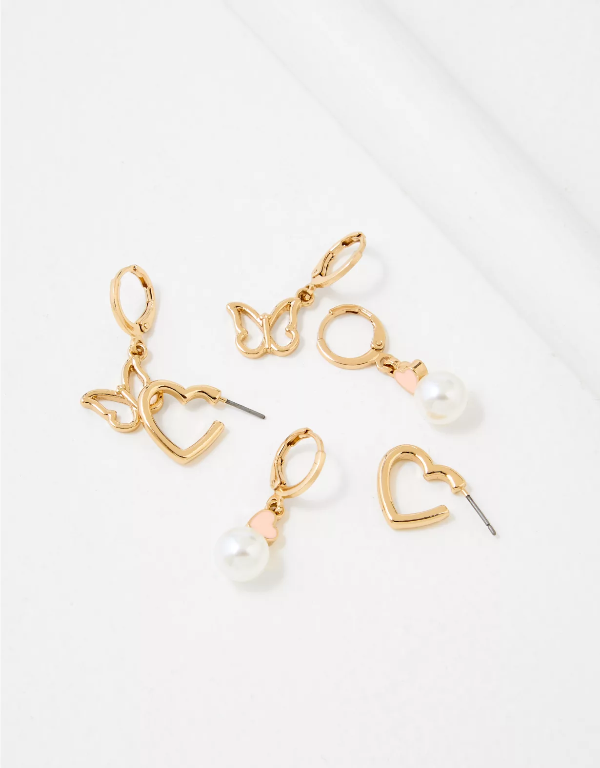 AE Heart & Butterfly Earrings 3-Pack 1 AE Heart & Butterfly Earrings 3-Pack