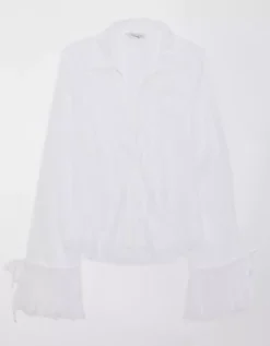 AE Mesh Ruffled Shirt -TrendAura Store 0536 5273 100 f