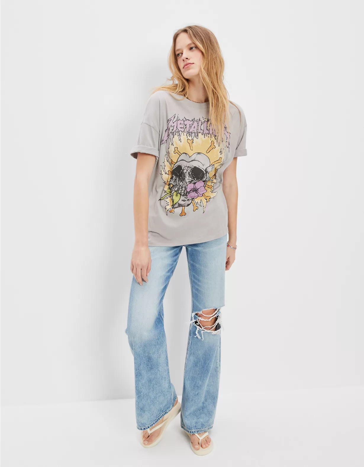 AE Oversized Metallica Graphic Tee 1 AE Oversized Metallica Graphic Tee