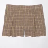 AE High-Waisted Plaid Baggy Trouser Short