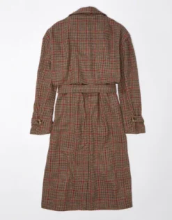 AE Plaid Trench Coat -TrendAura Store 1381 3429 207 b