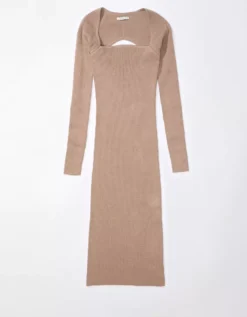 AE Long-Sleeve Square Neck Sweater Dress 5 AE Long-Sleeve Square Neck Sweater Dress -TrendAura Store 1399 1013 026 f