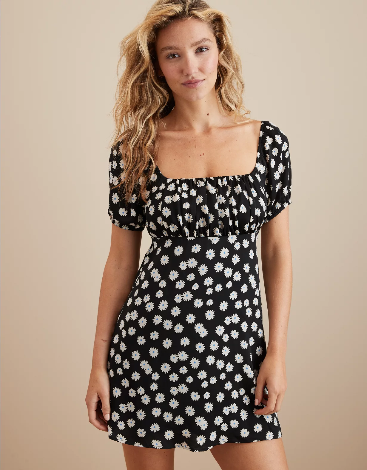 AE Puff Sleeve Babydoll Mini Dress 1 AE Puff Sleeve Babydoll Mini Dress