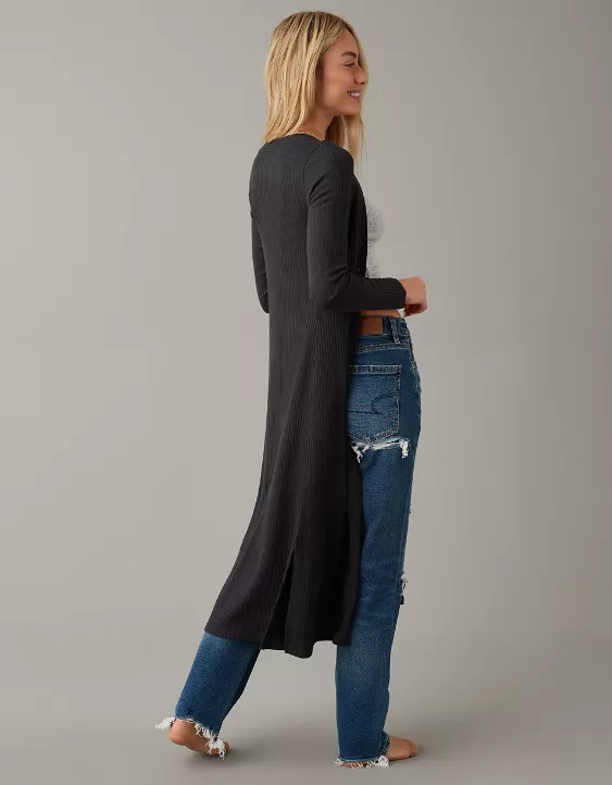 AE Plush Long-Length Cardigan 2 AE Plush Long-Length Cardigan - Image 2