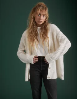 AE77 Premium Mohair Boyfriend Cardigan