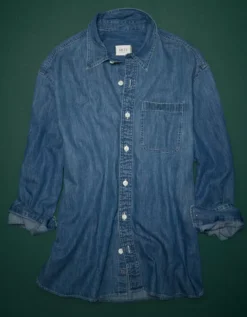 AE77 Premium Denim Boyfriend Shirt -TrendAura Store 3428 5262 896 f