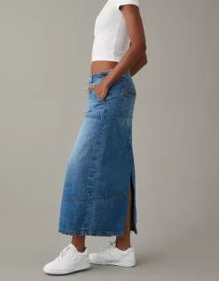 AE Low-Rise Denim Maxi Skirt -TrendAura Store 8332 4587 896 ob