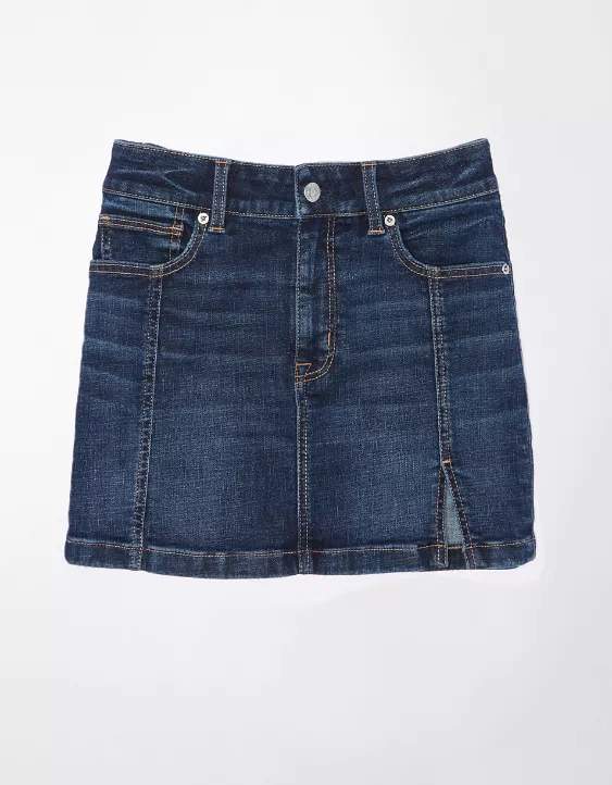 AE Next Level High-Waisted Denim Mini Skirt 3 AE Next Level High-Waisted Denim Mini Skirt - Image 3